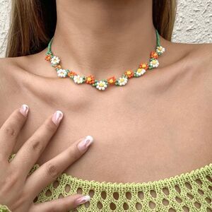  Boho Floral Beaded Necklace